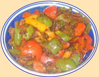 cooked  dish of bell peppers
